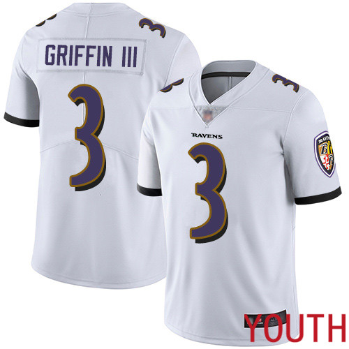 Baltimore Ravens Limited White Youth Robert Griffin III Road Jersey NFL Football 3 Vapor Untouchable